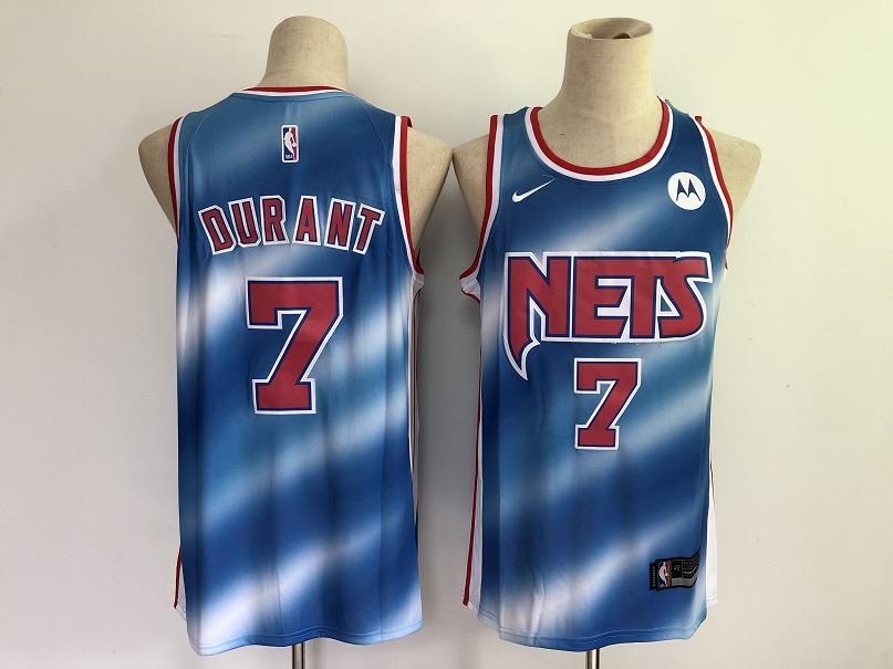 Men Brooklyn Nets #7 Durant Blue 2021 Nike Game NBA Jersey